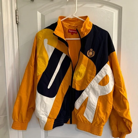 Supreme big letter track jacket dark orange hotsell